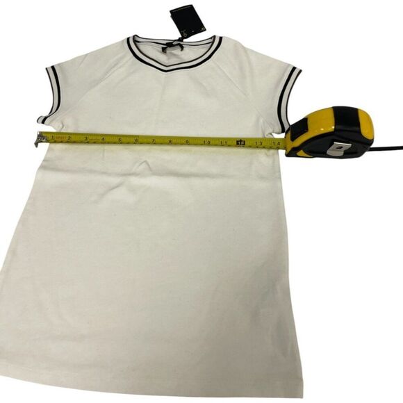 Massimo Dutti Womens Shirt Size XS White Black Contrast Ringer Tee 6851/577 NWT - Picture 6 of 10